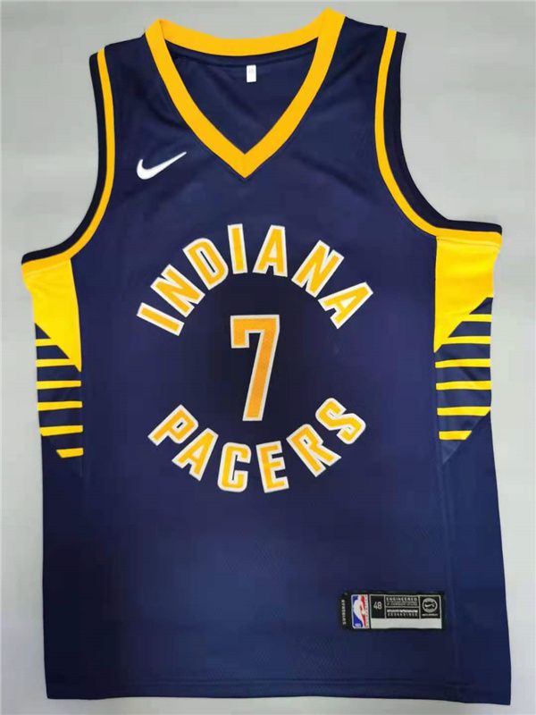 Men Indiana Pacers 7 Brogdon Blue 2021 Game Nike NBA Jerseys